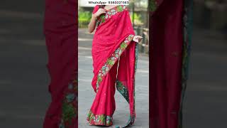 Semi Tussar Silk sarees with embroidery work