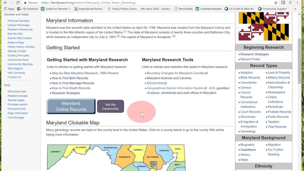 Maryland Vital Records: FamilySearch WIKI |Free Genealogy HELP - YouTube