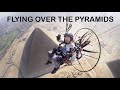 Flying Over The Great Giza Pyramids, Egypt With A Paramotor.