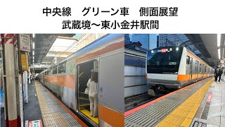 中央線　側面展望　武蔵境〜東小金井駅間