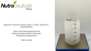 Magnesium Threonate Nutrition Grade ~7% Mg   ExportSF Ⓗ Solubility Test