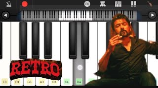 RETRO - TITLE TEASER BGM|EASY PIANO TUTORIAL|SURIYA|SANTHOSH NARAYAN|