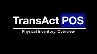 Physical Inventory: 1- Overview