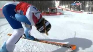 Lara Gut hurts her shoulder during practice in Sochi - FIS Wolrd Cup 2012