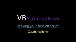How to make your first vbscript