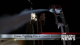 Crews fighting fire at church in Jefferson