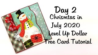 Day 2 Twelve Days of Christmas in July 2020 Level Up Dollar Store Card Tutorial Polly's Paper Studio