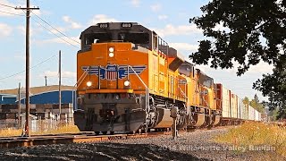 UP train QCONP passing QPDRV at Labish Siding - Salem, Oregon