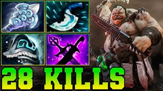 28 Kills Pudge !! Pudge Dota 2 Offlane Carry Meta Pro Hooks Pro Gameplay Build Guide 7.37