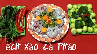 cách chế biến món ếch xào cà pháo