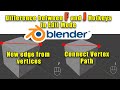 Blender - Difference between New Edge / Connect vertex Path