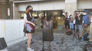 パクユナ「京都駅（完全版前半）」2022.09.11　京都駅八条口ストリートライブ　三重県から来たハタチのシンガーソングライター【人の心を震わせる歌声/天使の声/昭和から現代まで幅広く歌う令和の歌姫】