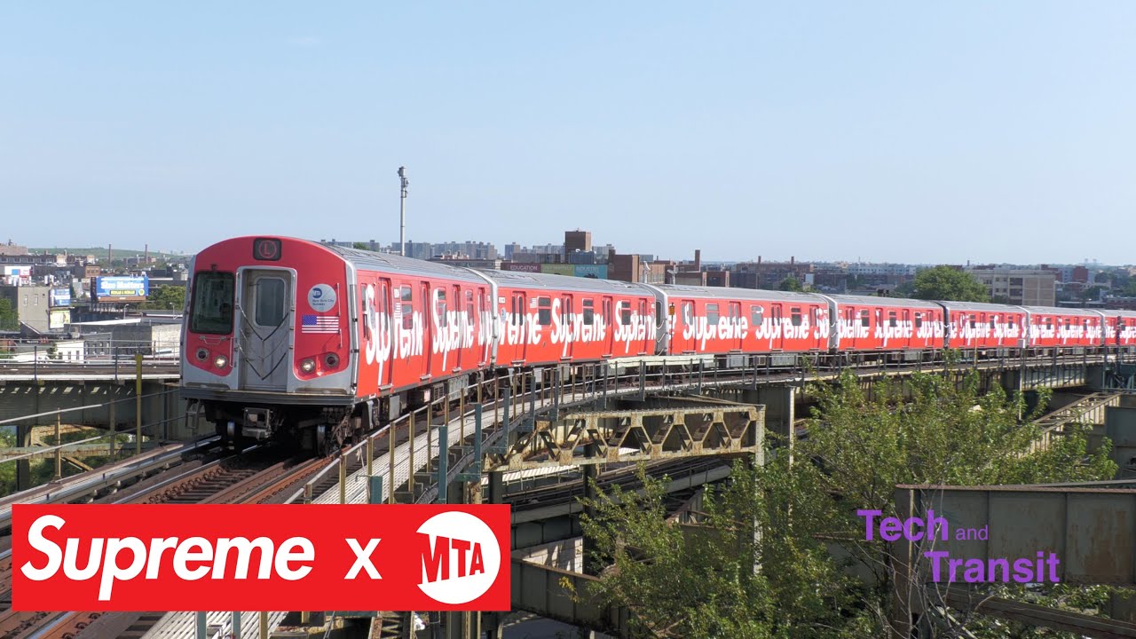 ⁴ᴷ⁶⁰ Supreme X MTA: Wrapped R143 Consist On The (L) Line - YouTube