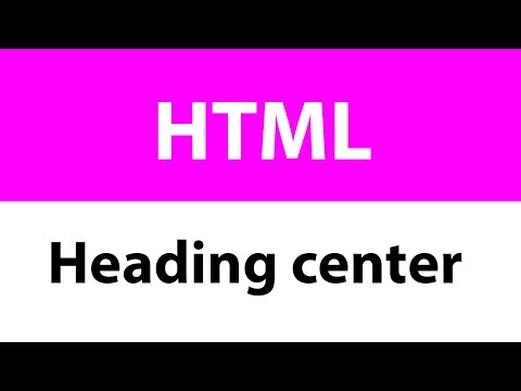 HTML: How to put heading on the center of the page HTML: How to put heading on the center of the page