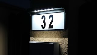 LeiDrail Solar Powered LED illuminated house number review, test and install