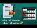 Extract multi page PDF data to Excel with python PDF Plumber library!