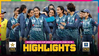 ACC | Women's Asia Cup 2022 | Match 21 | Pakistan vs Sri Lanka