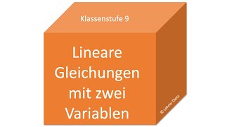 Lineare Gleichungen mit 2 Variablen