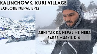 Trapped badly in heavy snowfall - Kalinchowk, India to nepal bike ride Ep.12 Explore Nepal