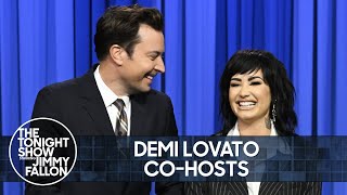 Co-Host Demi Lovato Helps Jimmy Deliver the Monologue | The Tonight Show Starring Jimmy Fallon
