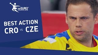 Surprising two saves from Stevanovic against Czech Republic | Men's EHF EURO 2018