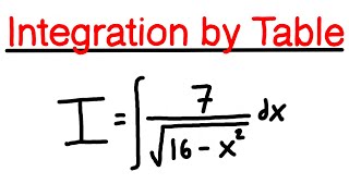 Integration by Table Example Problem #2