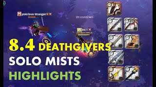 ALBION ONLINE SOLO MISTS! DEATHGIVER! 8.3 KILLS ONLY