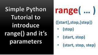 Simple Python Tutorial to introduce range() with it's parameters #loop #for #range #python