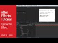 After Effects Tutorial  - Typewriter Effect