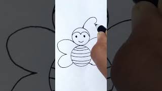 how to draw a honey bee from number 8 I cute and easy drawings from numbers #shorts#cute#tutorial#8