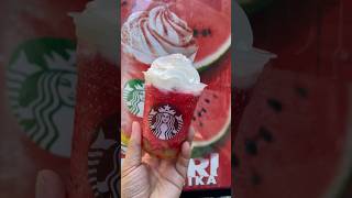 【スタバ新作】新作のスイカフラペチーノ🍉ジューシーな果肉も入ってるよ😋　#スタバ #スタバ新作 #starbucks