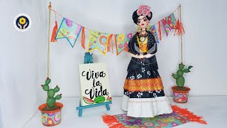 MUÑECA FRIDA KAHLO en Porcelana Fría | Escuela Manos Creativas