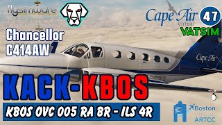 Cape Air Virtual | FSW Cessna C414AW | KACK - KBOS | Flt. #47 | #vatsim #bvartcc #msfs2020