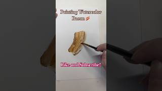 🥓Painting Yummy Bacon|How To Watercolor!🥓 #shorts