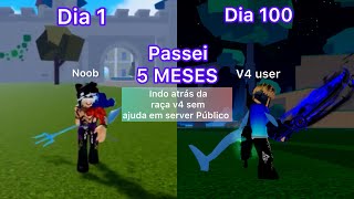 Passei 5 MESES indo atrás da minha primeira raça V4 no Blox Fruits!!