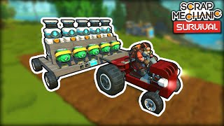 Building a Tractor and Pump Trailer for Farm Watering! (Scrap Mechanic Co-op Survival Ep.06)