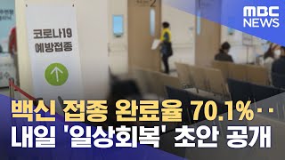 백신 접종 완료율 70.1%‥내일 '일상회복' 초안 공개 (2021.10.24/12MBC뉴스)