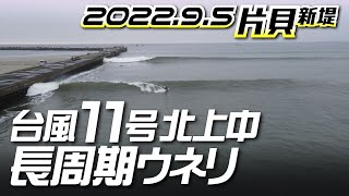 片貝新堤サーフィン【ドローン空撮】台風11号2022年9月5日