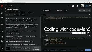 Codewars 7 kyu Factorial Division Javascript