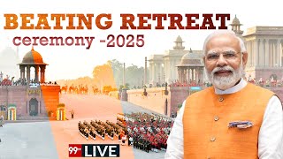 🔴LIVE: Beating Retreat Ceremony - 2025 | President Droupadi Murmu | PM Modi |Vijay Chowk | 99TV