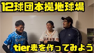 【大波乱】かきこきchと12球団本拠地のTier表を作ってみた