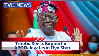 (SEE VIDEO) Tinubu Live In Oyo State, Seeks Support of APC Delegates