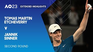 Tomas Martin Etcheverry v Jannik Sinner Extended Highlights | Australian Open 2023 Second Round