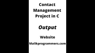contact management project in c