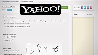 4.5 SORTED INSERT POSITION (Binary Search)-Interviewbit #binarysearch#interview