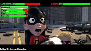 The Incredibles \u0026 Frozone vs. Omnidroid v.10 with healthbars