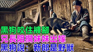 民間故事：黑狗咬住褲腳，兄長阻攔妹妹出嫁，黑狗說：新郎是野獸