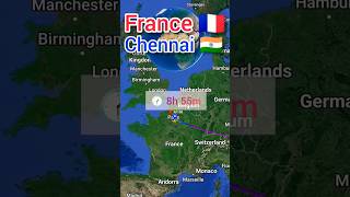 Paris to Chennai flight Route ✈️ || France 🇫🇷 to India 🇮🇳 ||