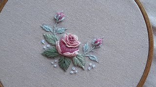 3D Rose Flower Embroidery for Your Home. Dimensional Embroidery