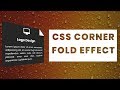 CSS Corner Folding Effect | CSS3 Animation Snippets | Beginners Tutorial